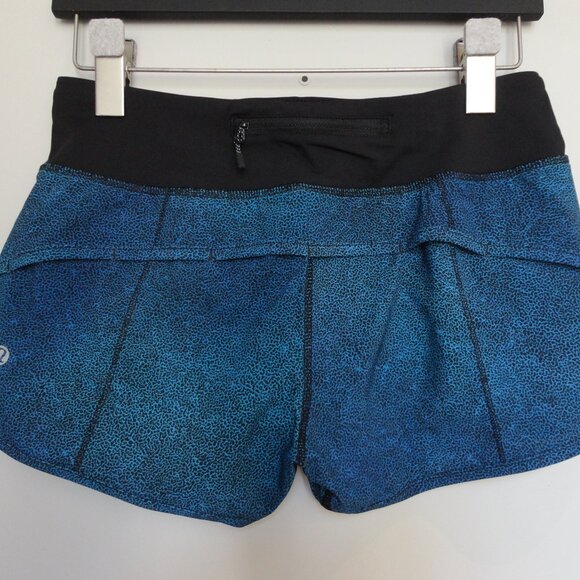 NWT LULULEMON SNAM/BLK Blue Black 4 Way Stretch Run Speed Shorts 10 - Picture 4 of 7